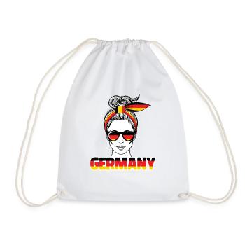 Germany Fan Look Mit Sonnenbrille - Turnbeutel - Weiß - Vorne