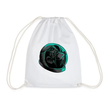 Cool Astronaut Monkey Head T-Shirt - Funny Ape - Drawstring Bag - white - Front