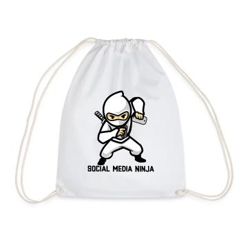 Social Media Ninja - Drawstring Bag - white - Front
