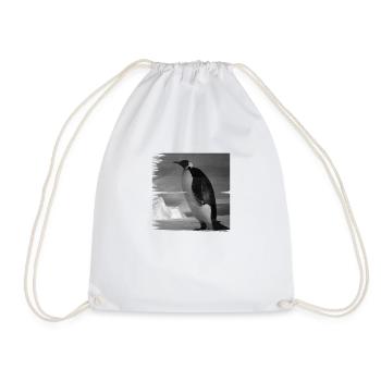 Cute Big Fat Daddy Penguin Vintage Art Photo Bird - Drawstring Bag - white - Front