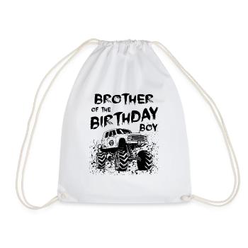 Frère de la fête Monster Truck Birthday Boy - Sac de sport léger - blanc - Devant