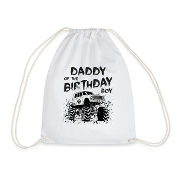 Daddy of the Birthday Boy Monster Truck Party - Drawstring Bag - white - Front