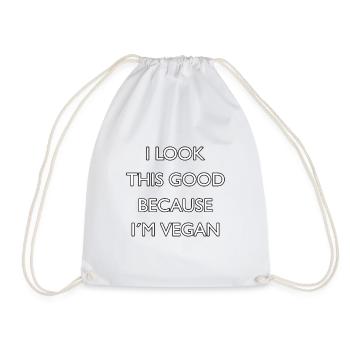 J’ai l’air si bien parce que je suis végétalienne - Sac de sport léger - blanc - Devant