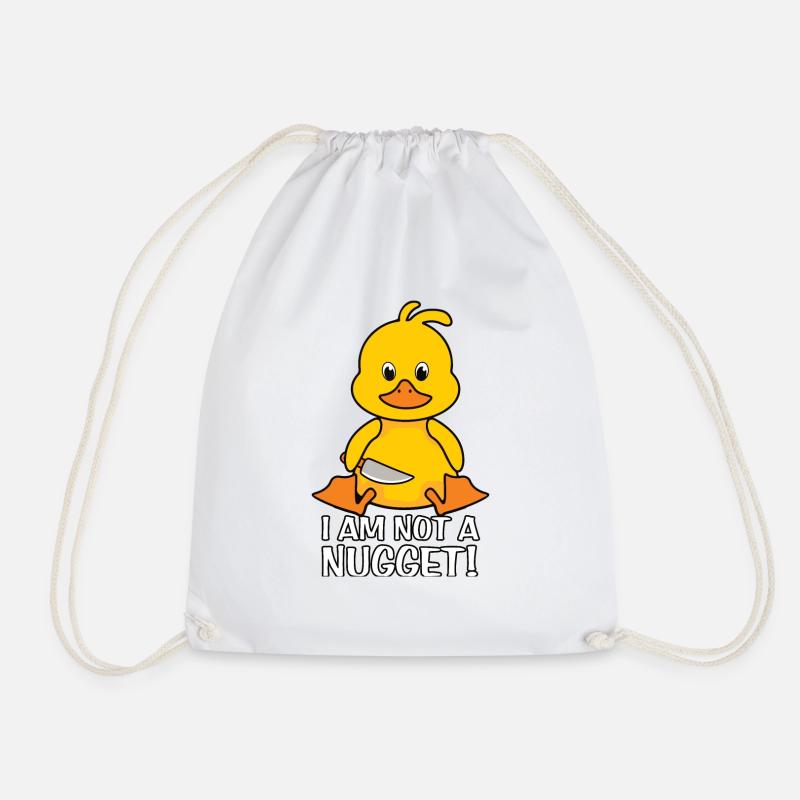 I'm Not a Nugget Funny Vegan - Drawstring Bag - white