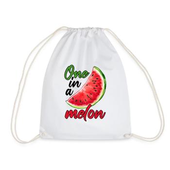 One In A Melon Funny Melon Summer - Drawstring Bag - white - Front