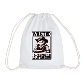 Lustiges Cowboy-Frosch - Turnbeutel - Weiß - Vorne