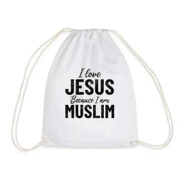 Ich liebe Jesus, weil ich Muslim bin, stolzer Muslim - Turnbeutel - Weiß - Vorne