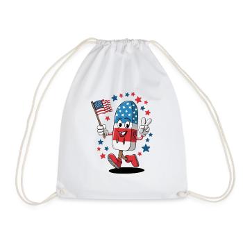 Popsicle USA Drapeau américain Patriot Dessert glacé - Sac de sport léger - blanc - Devant