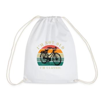 Classic Bicycle Retro Sunset - Drawstring Bag - white - Front