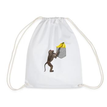 Singe Babouin Atteignant Banane Dans Fausse Poche - Sac de sport léger - blanc - Devant