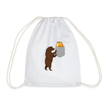 Ours cherchant un baril de miel dans votre fausse poche - Sac de sport léger - blanc - Devant