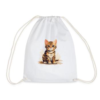 Chat du Bengale - Sac de sport léger - blanc - Devant