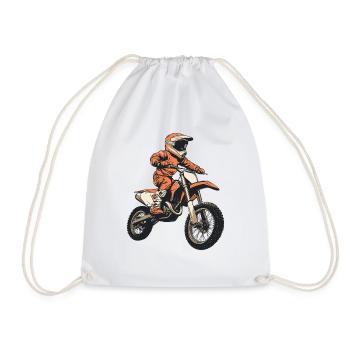 Motocross und Dirt bike - Turnbeutel - Weiß - Vorne