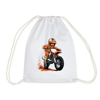 Motocross und Dirt bike - Turnbeutel - Weiß - Vorne