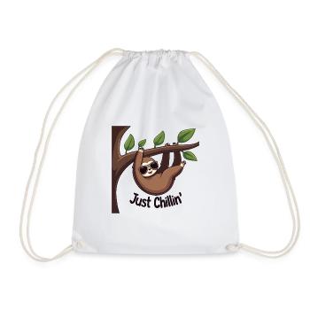 FUNNY SLOTH - Drawstring Bag - white - Front
