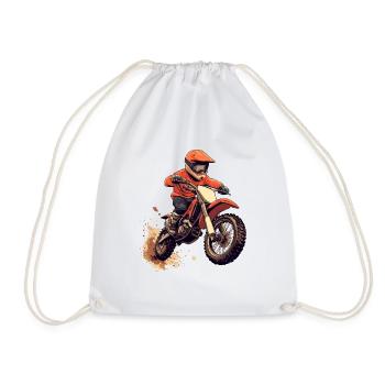 Motocross und Dirt bike - Turnbeutel - Weiß - Vorne