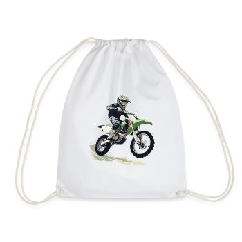 Motocross und Dirt bike - Turnbeutel - Weiß - Vorne