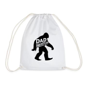 Bigfoot DADSQUATCH Dad Dad Dad Gift - Drawstring Bag - white - Front