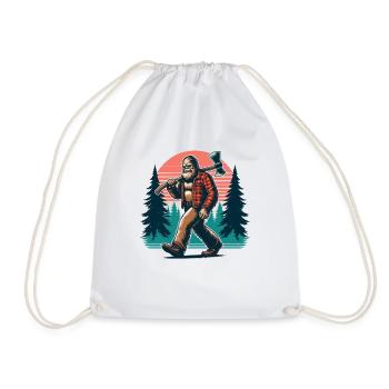 Lumberjack Forester Bigfoot - Drawstring Bag - white - Front