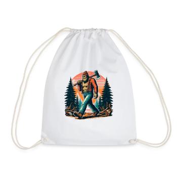 Lumberjack Forester Bigfoot - Drawstring Bag - white - Front