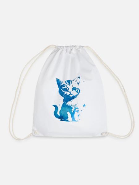 Starry Eyed Kitten - Turnbeutel - Weiß