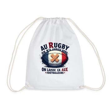 Au Rugby On N'A Jamais BOBO On Laisse ça Aux Foot - Sac de sport léger - blanc - Devant