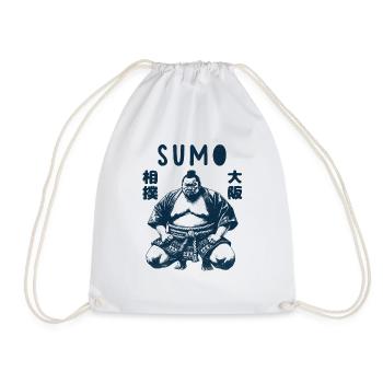 Sumo Wrestler - Drawstring Bag - white - Front