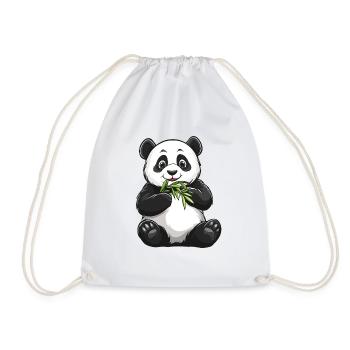 Ours panda avec bambou - Sac de sport léger - blanc - Devant