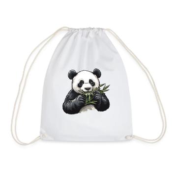 Ours panda avec bambou - Sac de sport léger - blanc - Devant