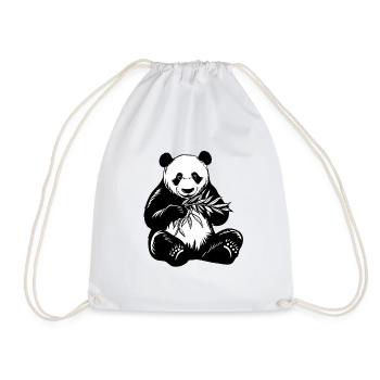 Ours panda avec bambou - Sac de sport léger - blanc - Devant