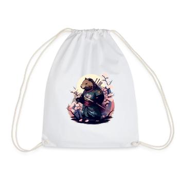 Wasserschwein Samurai Japanische Kunst - Turnbeutel - Weiß - Vorne