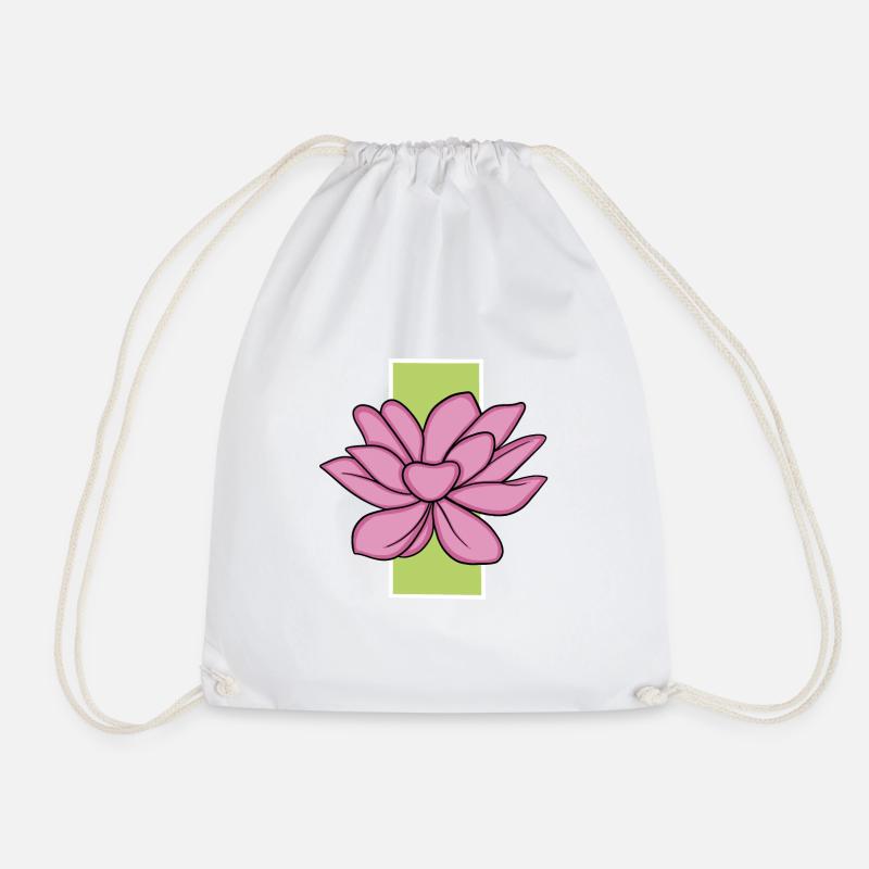 Lotus - Drawstring Bag - white