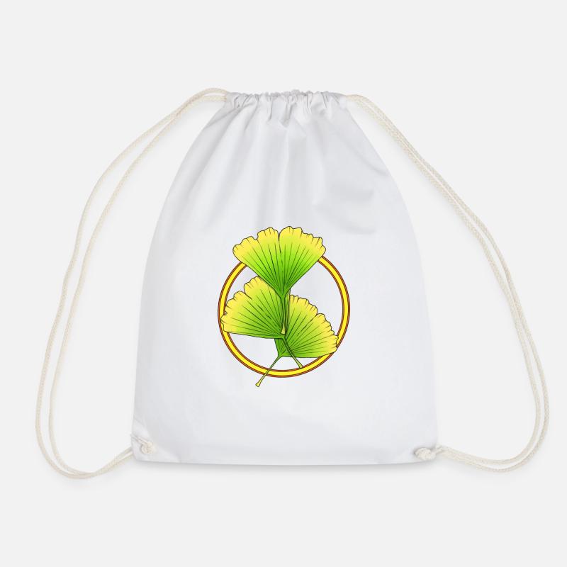 Gingko - Drawstring Bag - white