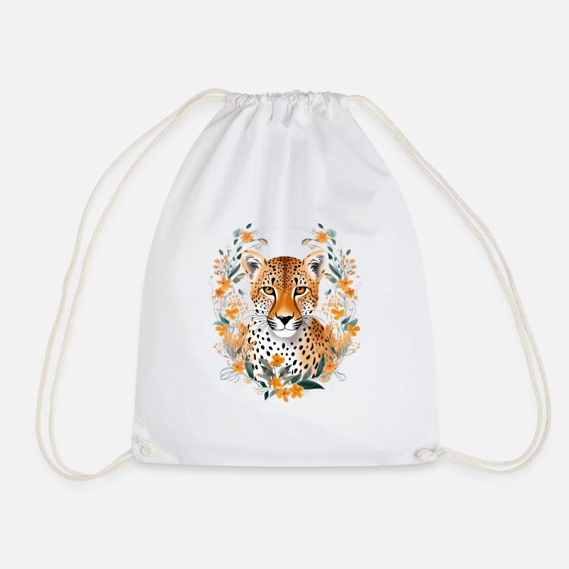Guépard Fleurs de guépard - Sac de sport léger - blanc