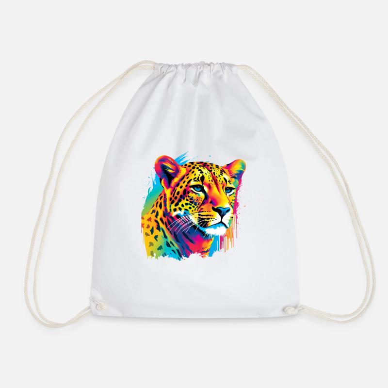 Cheetah Cheetah - Drawstring Bag - white