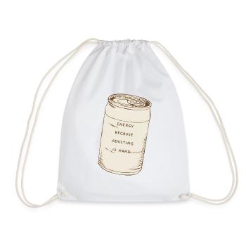 Energy because adulting is hard - for every worker - Drawstring Bag - white - Front
