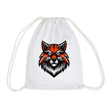 Ginger Cat Illustration - Drawstring Bag - white - Front