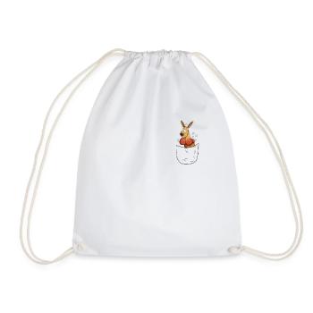 Boxer Kangaroo Chest Pocket - Drawstring Bag - white - Front