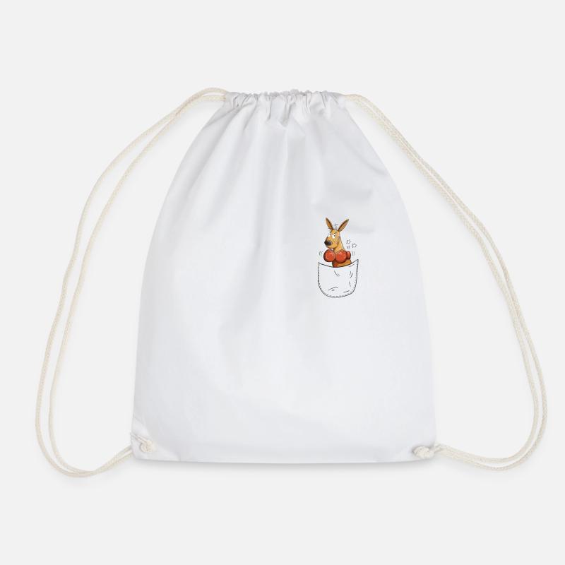Boxer Känguru Brusttasche - Turnbeutel - Weiß