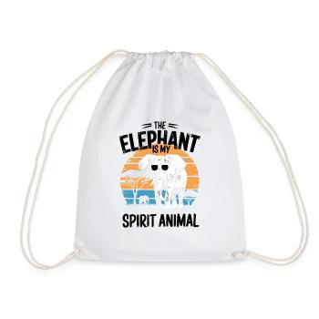 L’éléphant est mon animal spirituel - Sac de sport léger - blanc - Devant