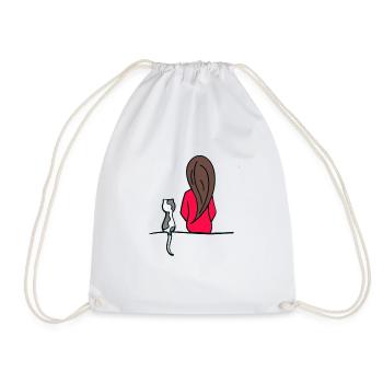 Chat Femme Fille Chaton - Sac de sport léger - blanc - Devant