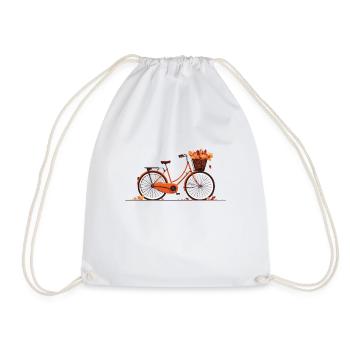 Herbstlaub-Fahrrad Autumn Leaves Bicycle - Drawstring Bag - white - Front
