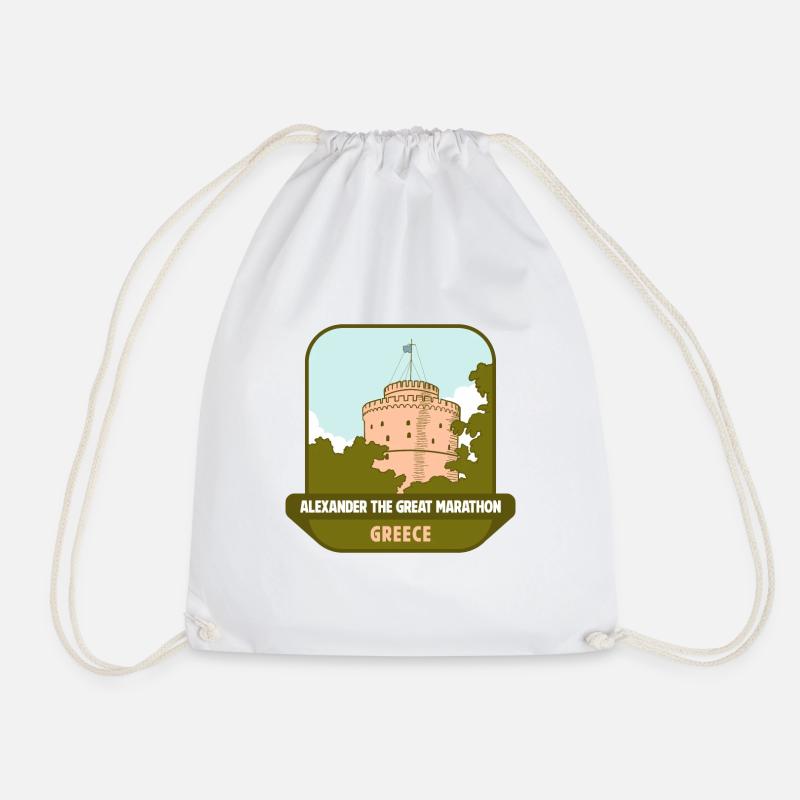 Alexander the Great Marathon – Greece - Drawstring Bag - white