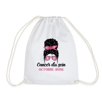 Pink October 2024 Breast Cancer Month - Drawstring Bag - white - Front