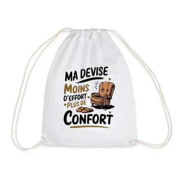 Ma devise moins d effort plus de confort - Sac de sport léger - blanc - Devant