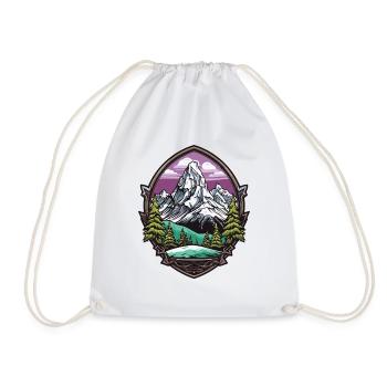 Berge Mountains - Drawstring Bag - white - Front