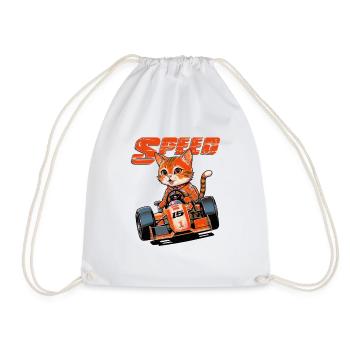 Fast Feline Racer Fast Feline - Drawstring Bag - white - Front
