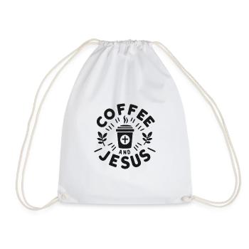 Coffee and Jesus - Drawstring Bag - white - Front