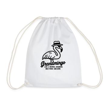 Grandmingo - Grandma with flamingo vibes and style - Drawstring Bag - white - Front