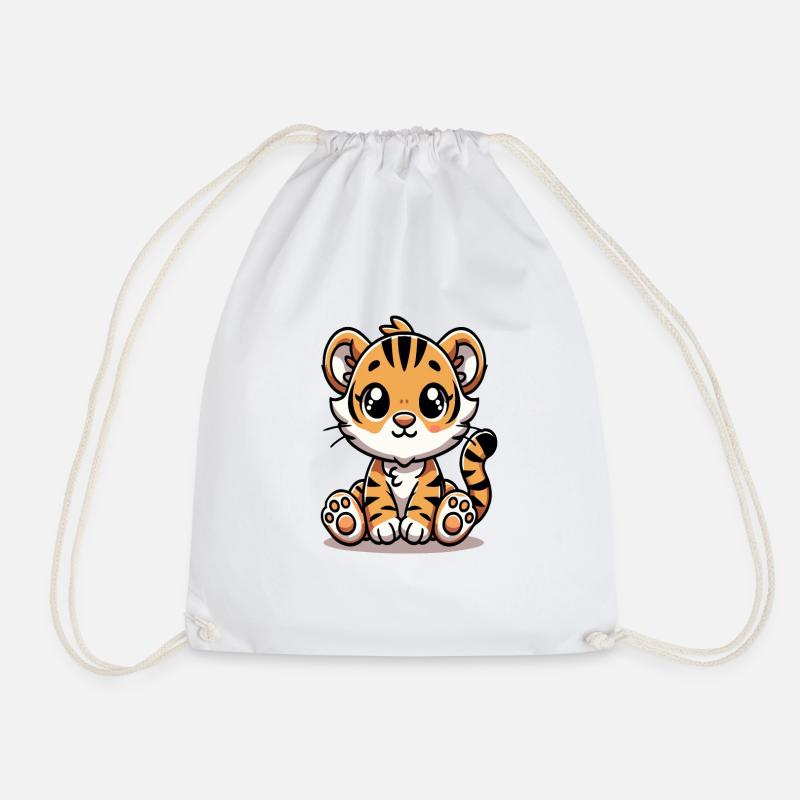 Tiger cub - Drawstring Bag - white